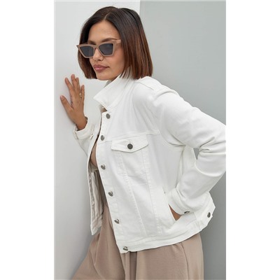 Джинсовая куртка F412-1227 white (и большие размеры)