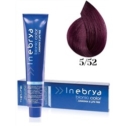 INEBRYA BIONIC COLOR Крем-краска для волос безамм 5/52 Light Chestnut Mahag Violet Св-кашт мах-фиол100мл