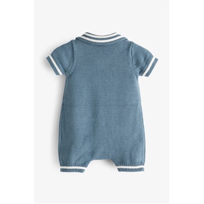 Gap Brannan Bear Embroidered Short Sleeve Collar Baby Rompersuit (Newborn-24mths)