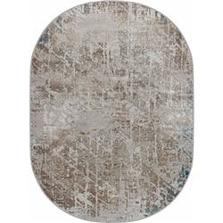 Ковёр овальный Eliza 38551A, размер 83x150 см, цвет blue fls/cream fls