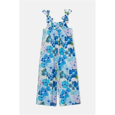 Angel & Rocket Roma Blue Floral Print Jumpsuit