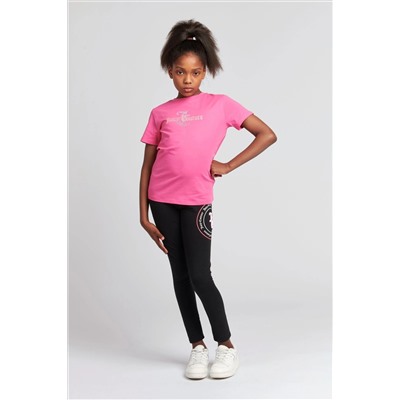 Juicy Couture Classic Fit Girls Pink Diamante T-Shirt