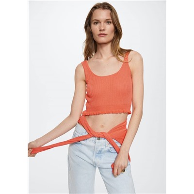 Top crop canalé -  Mujer | MANGO OUTLET España