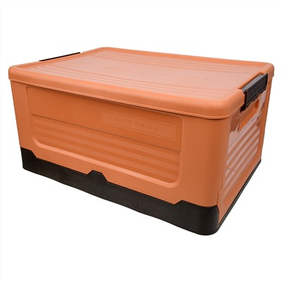 Короб пластиковый складной "Пазл", 47х34х23 см, оранжевый, темно-коричневый