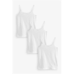 White Lace Trim Cami Vest 3 Pack (1.5-16yrs)