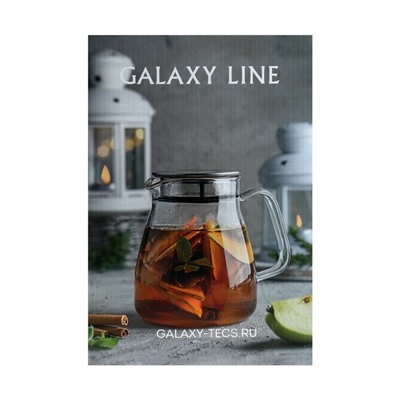 Чайник электрический Galaxy LINE GL 0334, нерж.сталь, 1.5 л, 2200 Вт, синий