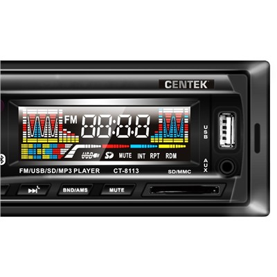 Автомагнитола Centek СТ-8113 <4х50 Вт> BLUETOOTH, ПУЛЬТ, SD/MMC/USB, MP3, цветной LED