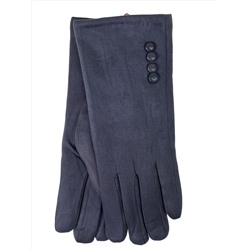 Женские утепленные велюровые перчатки, цвет серо-синий