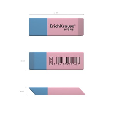 Ластик ErichKrause Hybrid, 54 х 18 х 7.5 мм, мягкий, гипоаллергенный