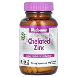 Bluebonnet Nutrition, цинк в хелатной форме, 90 растительных капсул