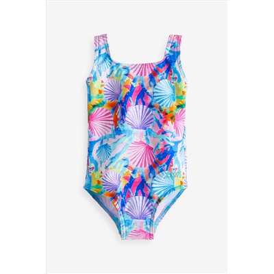 Zoggs Kids Girls Blue Scoopback Swimsuit