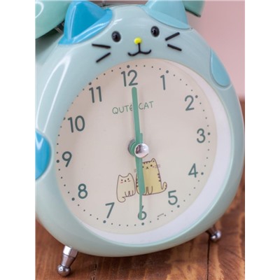 Часы-будильник "Cat", green