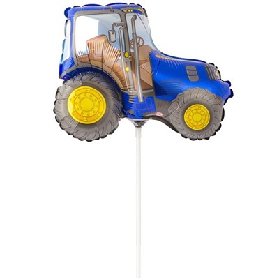 Шар фольгированный 12" «Трактор синий», мини-фигура