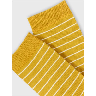 Носки детские желтые с рисунком в полоску