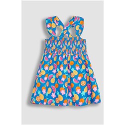 JoJo Maman Bébé Cross Back Smocked Jersey Dress