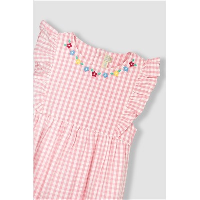 JoJo Maman Bébé Daisy Applique Gingham Pretty Summer Dress