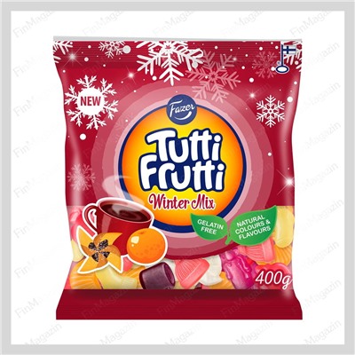 Пакетик конфет Fazer Tutti Frutti Winter Mix 400 гр