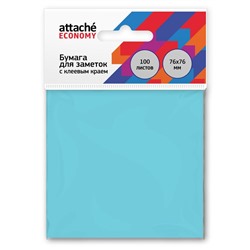 Стикеры Attache Economy с клеев.краем 76x76 мм 100 листов неоновый синий