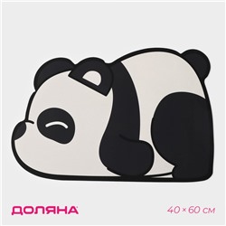 Коврик для дома Доляна «Панда», 40×60 см, цвет чёрно-белый