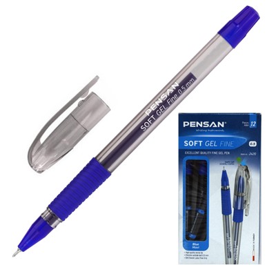 Ручка гелевая неавтомат. PENSAN  SOFT GEL 0,5 синяя,манж