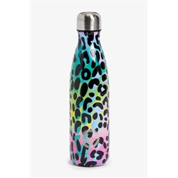 Hype. Girls Bright Leopard Black Water Bottle