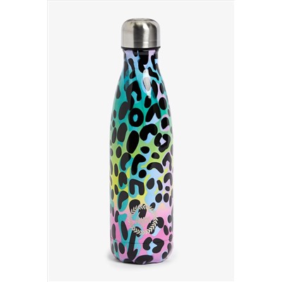 Hype. Girls Bright Leopard Black Water Bottle