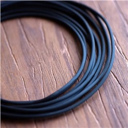 Шнур резиновый, с отверстием, цвет черный, 2 мм