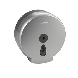 GFmark - Диспенсер для туалетной бумаги - барабан, пластиковый, СЕРЫЙ, с глазком, капля с ключем  ( 927)