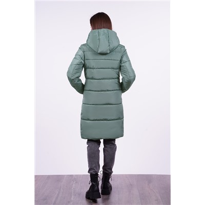 Пальто TwinTip 33789 зимнее серо-зеленый