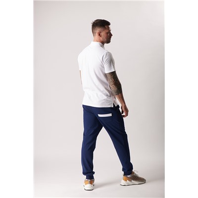 Спортивные брюки М-1241: Индиго / Белый