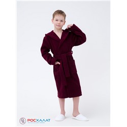 Детский махровый халат с капюшоном темно-бордовый МЗ-04 (122)