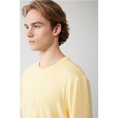 Желтая футболка Soft Touch с круглым вырезом, стандартная посадка