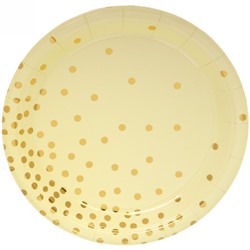 Тарелка бумажная 18 см в наборе 10 шт "Конфетти" желтая