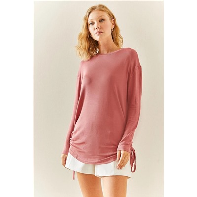 XHAN Розовая свободная блузка со сборками 3YXK2-47541-20