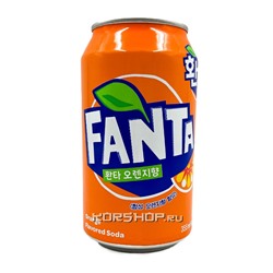 Газированный б/a напиток со вкусом апельсина Orange Flavored Soda Fanta, Корея, 355 мл Акция