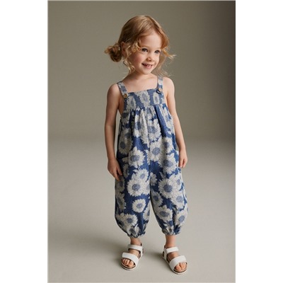 Denim Sunflower Printed Playsuit (3mths-7yrs)