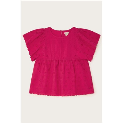 Monsoon Pink Broderie Blouse