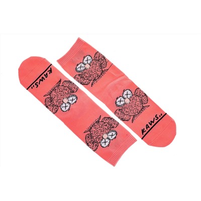 Хлопковые носки с принтом трендового персонажа, цвет розовый