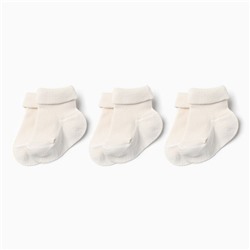 Набор детских носков Крошка Я BASIC LINE, 3 пары, р. 10-12 см, молочный