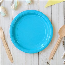 Тарелки бумажные, цвет голубой, 18 см (10шт)