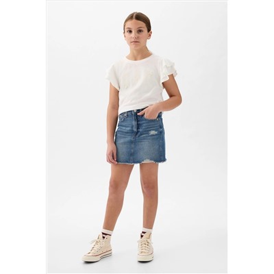 Gap Logo Short Flutter Sleeve Crew Neck T-Shirt (4-13yrs)