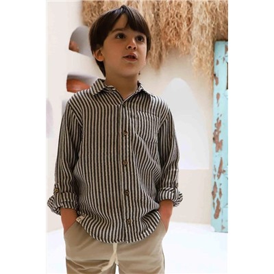 Детская муслиновая рубашка в полоску Marcus LS23Y-002