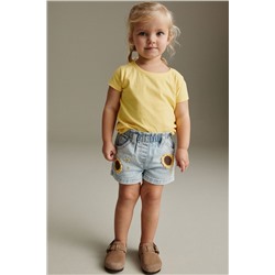 Denim Sunflower Crochet Shorts (3mths-7yrs)