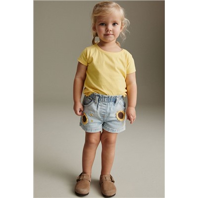 Denim Sunflower Crochet Shorts (3mths-7yrs)