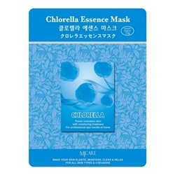 MJCARE CHLORELLA ESSENCE MASK Тканевая маска  для лица с экстрактом хлореллы 23г