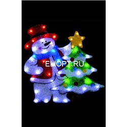 Световое панно Снеговик с елочкой PKQE080148