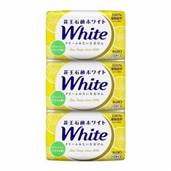 KAO Натуральное увлажняющее туалетное мыло "White" со скваланом (сочный аромат лимона) 130 г х 3 шт. / 20