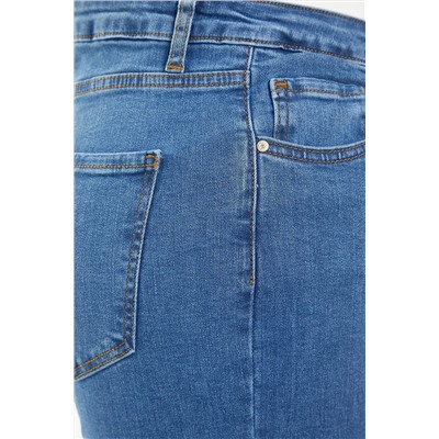 Темно-синие джинсы скинни с высокой талией TBBAW23CJ00012