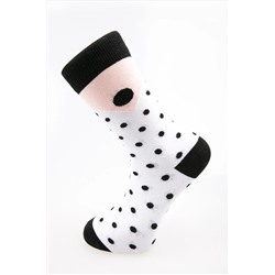 Уютные носки для девочек, черно-белые цветные носки с головками