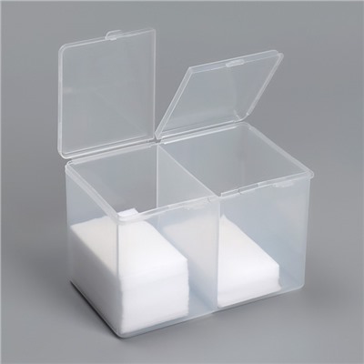 Органайзер для хранения, с крышкой, 2 секции, 6,7 × 12,5 × 7,5 см, цвет МИКС